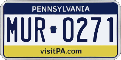 PA license plate MUR0271