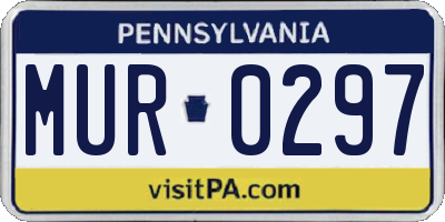 PA license plate MUR0297