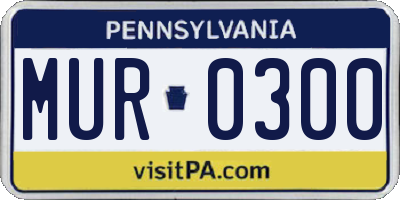 PA license plate MUR0300