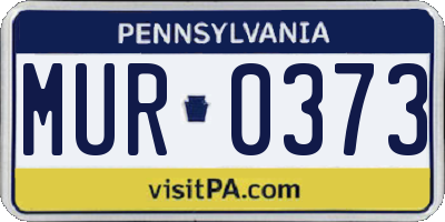 PA license plate MUR0373