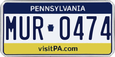 PA license plate MUR0474