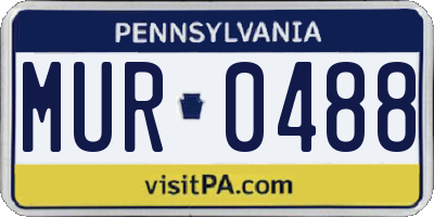 PA license plate MUR0488