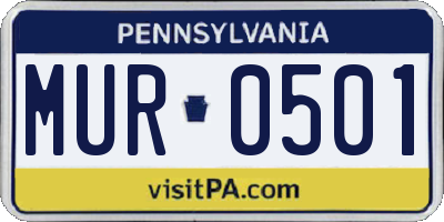 PA license plate MUR0501