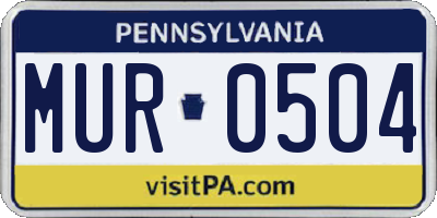 PA license plate MUR0504
