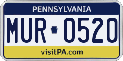 PA license plate MUR0520
