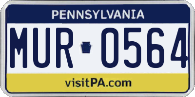 PA license plate MUR0564