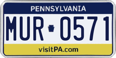 PA license plate MUR0571
