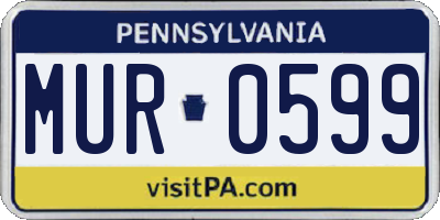 PA license plate MUR0599