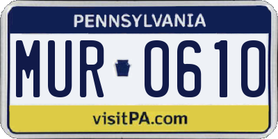 PA license plate MUR0610