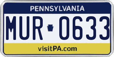 PA license plate MUR0633