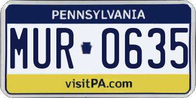 PA license plate MUR0635