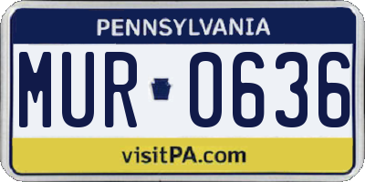 PA license plate MUR0636