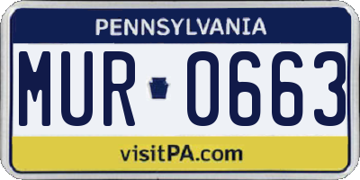 PA license plate MUR0663