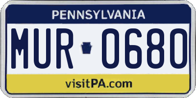 PA license plate MUR0680