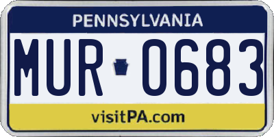 PA license plate MUR0683