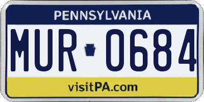 PA license plate MUR0684