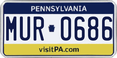 PA license plate MUR0686