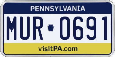 PA license plate MUR0691