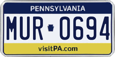 PA license plate MUR0694