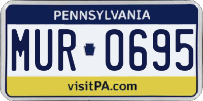 PA license plate MUR0695