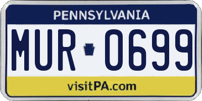 PA license plate MUR0699