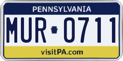 PA license plate MUR0711