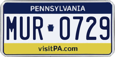PA license plate MUR0729