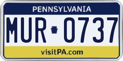 PA license plate MUR0737