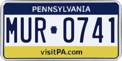 PA license plate MUR0741