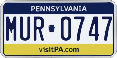 PA license plate MUR0747