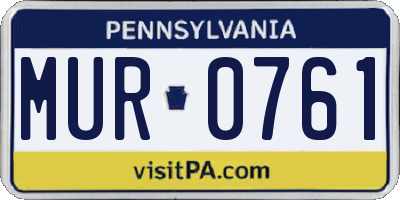 PA license plate MUR0761