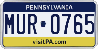 PA license plate MUR0765