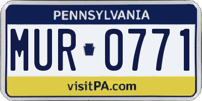 PA license plate MUR0771