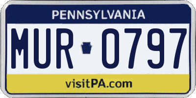 PA license plate MUR0797