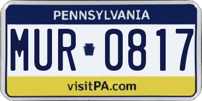 PA license plate MUR0817