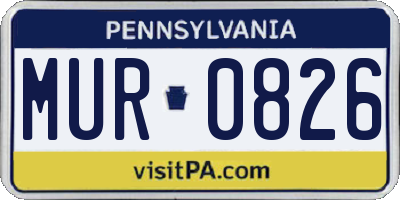 PA license plate MUR0826