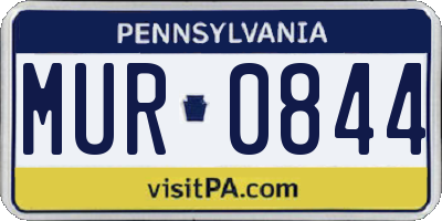 PA license plate MUR0844