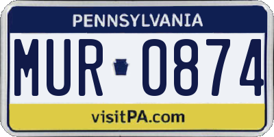 PA license plate MUR0874