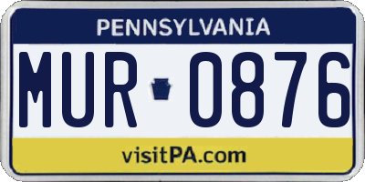 PA license plate MUR0876
