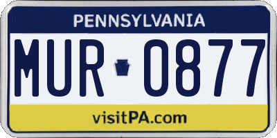 PA license plate MUR0877