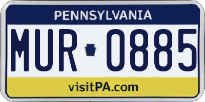 PA license plate MUR0885