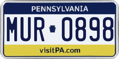 PA license plate MUR0898