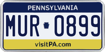 PA license plate MUR0899