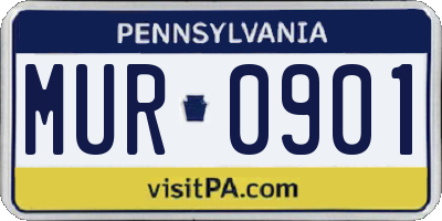PA license plate MUR0901