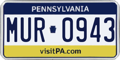 PA license plate MUR0943