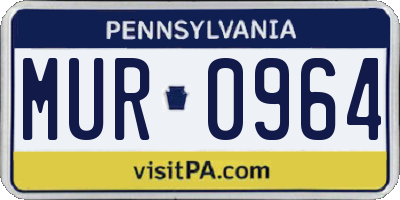 PA license plate MUR0964