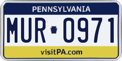 PA license plate MUR0971