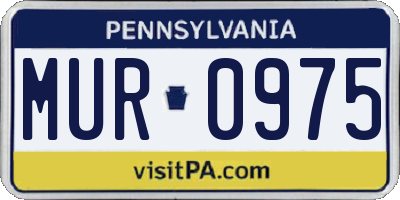 PA license plate MUR0975