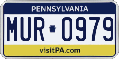 PA license plate MUR0979