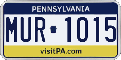 PA license plate MUR1015